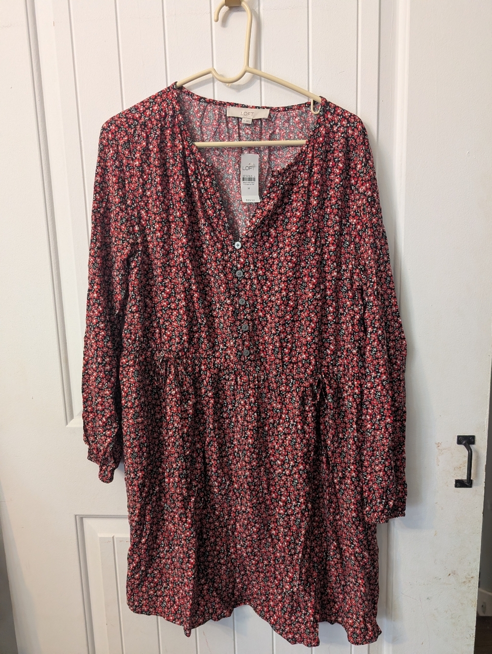 Loft Red Floral Dress